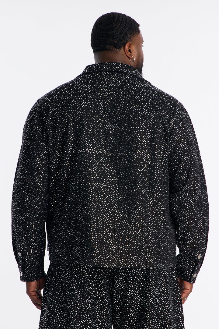Iced Obsidian Button Up - Black