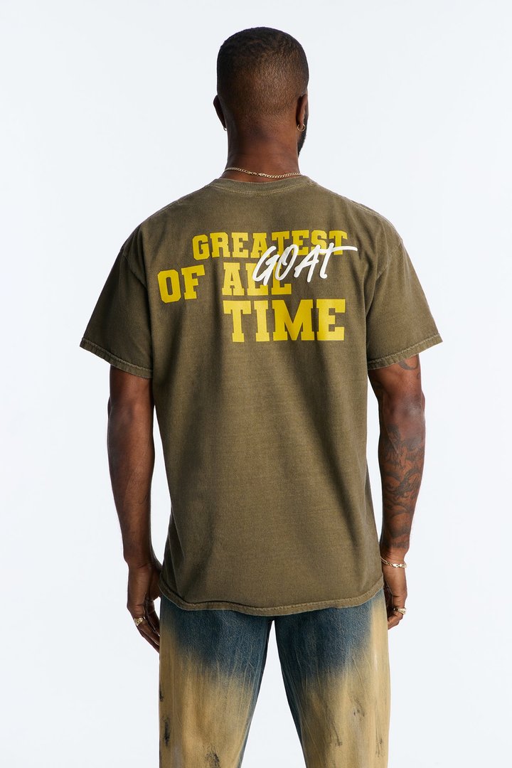 Oversized Muhammad Ali Greatest Of All Time Short Sleeve Tee - Olive