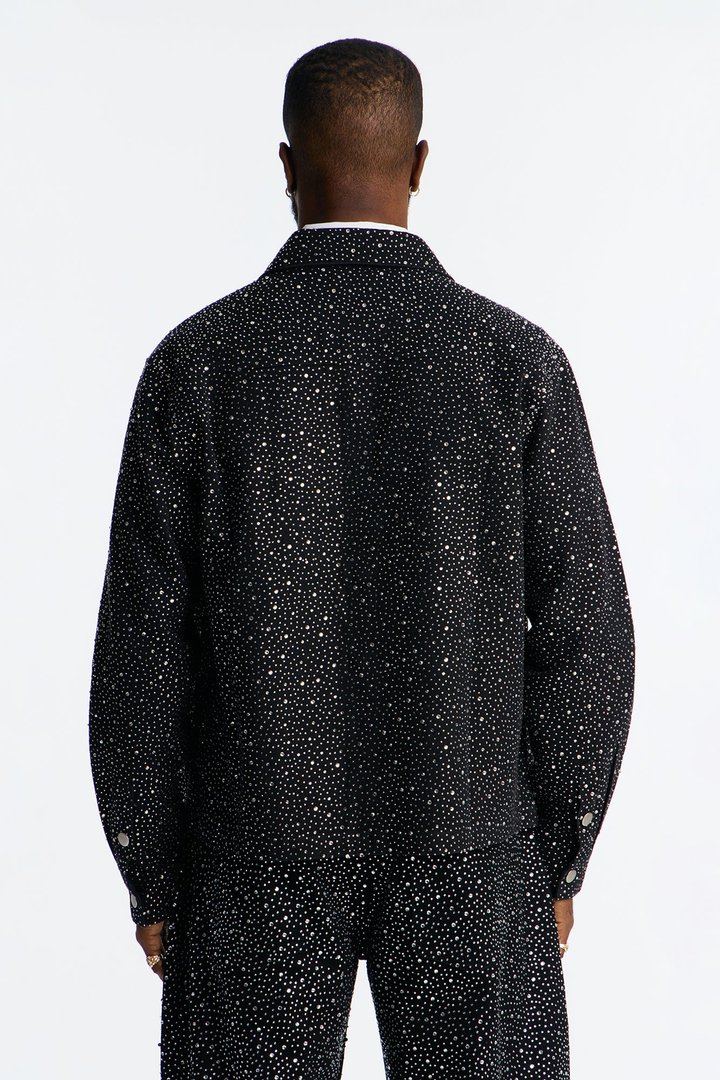 Iced Obsidian Button Up - Black