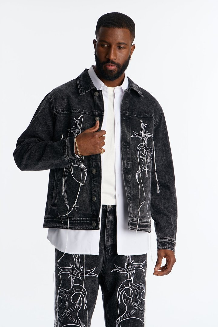 Skyfire Denim Trucker Jacket - Black Wash