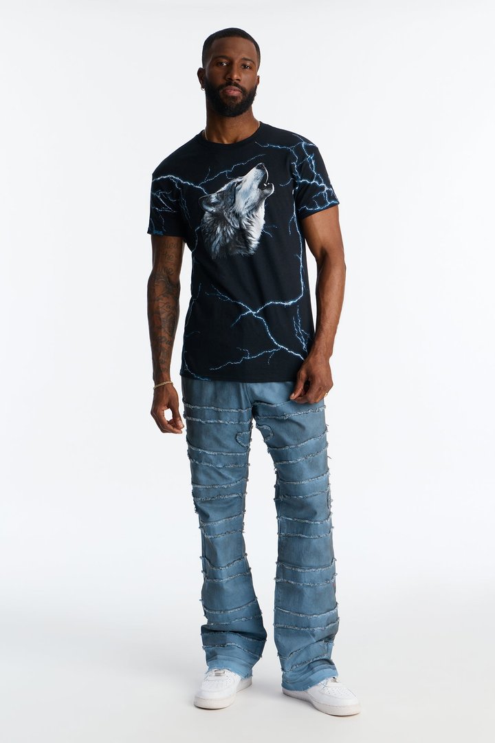 Stacked Slim Flared Tectonic Pant - Blue