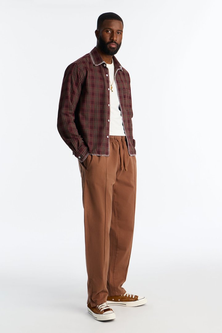 Sand Canyon Stitch Flannel - Burgundy/combo