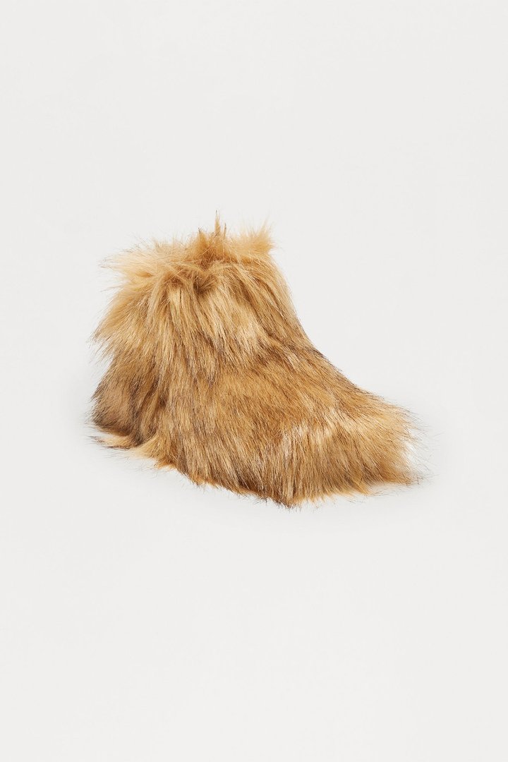 Northern Faux Fur Booties - Brown/combo