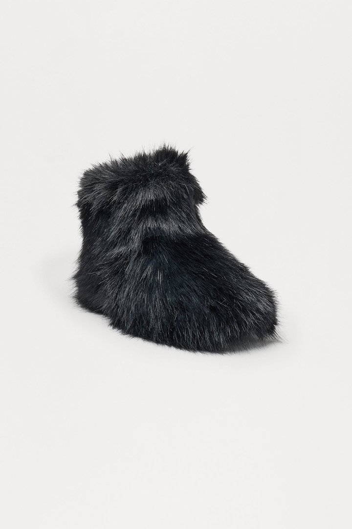 Northern Faux Fur Booties - Black
