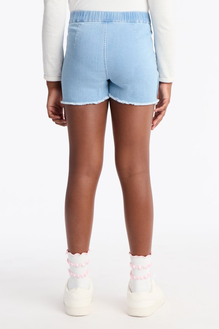 Mini I Heart U Pleated Denim Skort - Light Wash