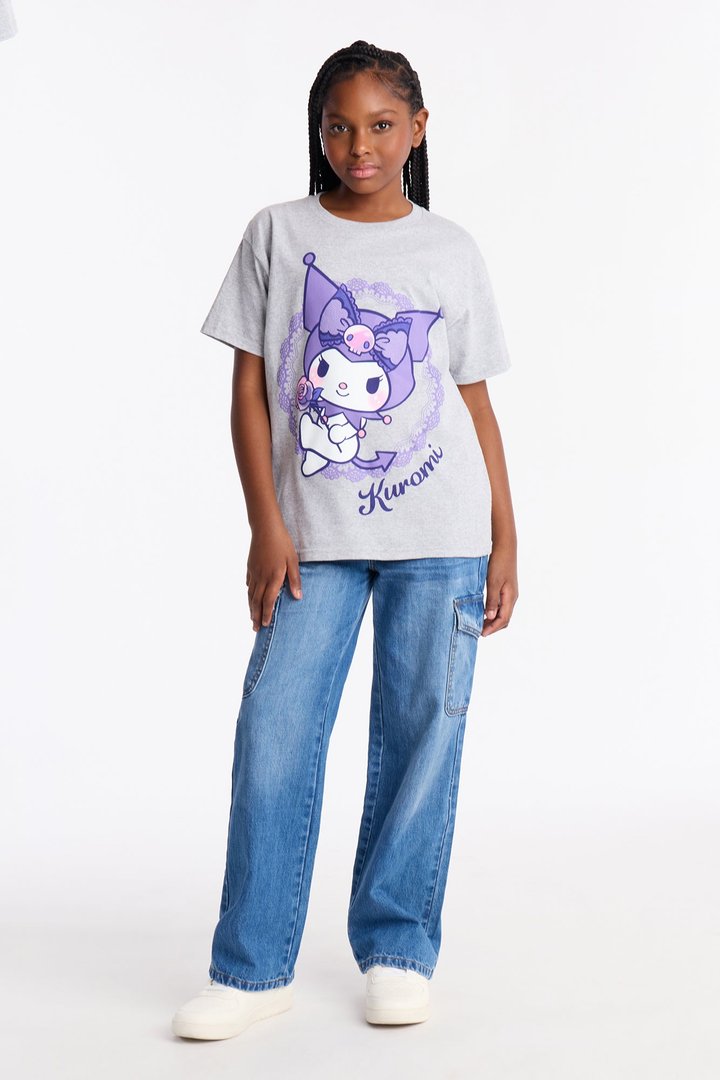 Mini Kuromi Short Sleeve Tee - Grey