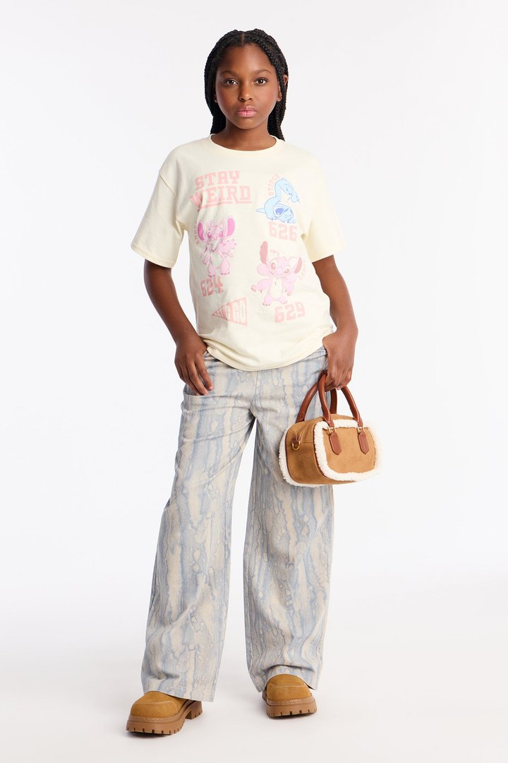 Mini Stitch And Friends Stay Weird Short Sleeve Tee - Off White