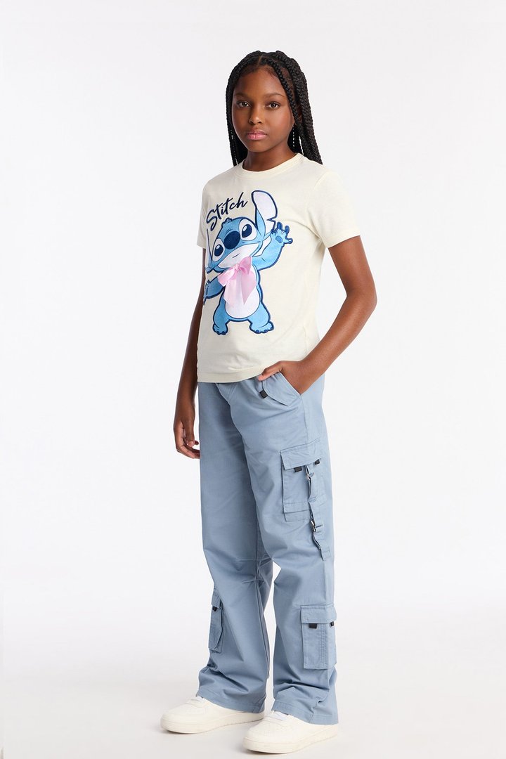 Mini Stitch Happy To See You Short Sleeve Tee - Ivory