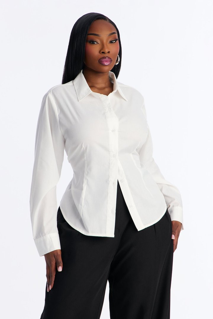 Office Cutie Poplin Shirt - White
