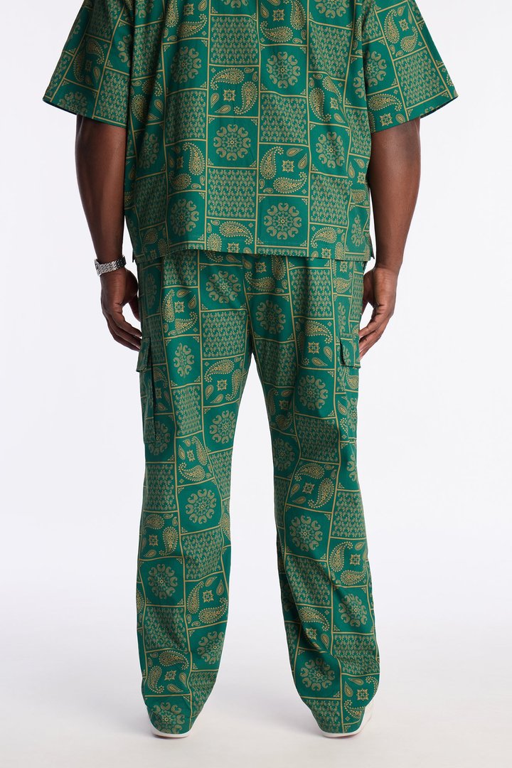 Slim Clinton Hill Mosaic Twill Cargo Pant - Green
