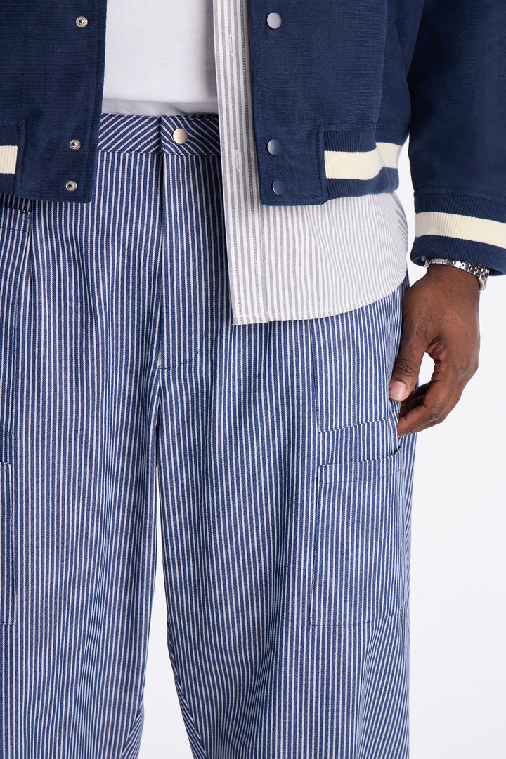 Balloon Fit Tokyo Drift Striped Pant - Blue