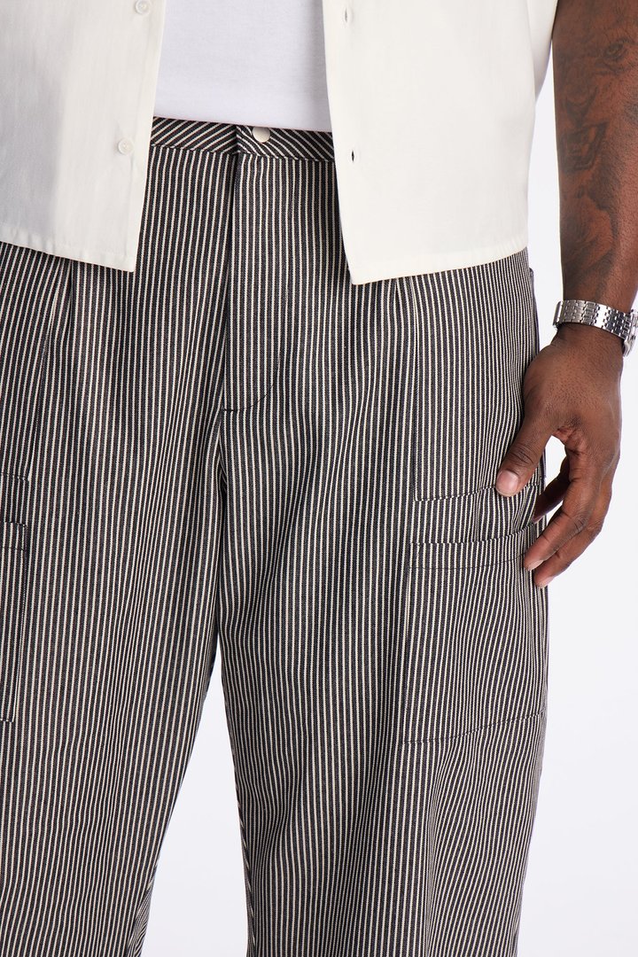 Balloon Fit Tokyo Drift Striped Pant - Black