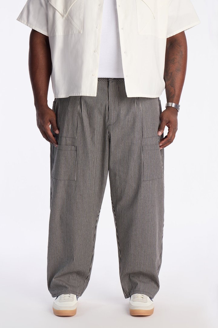 Balloon Fit Tokyo Drift Striped Pant - Black