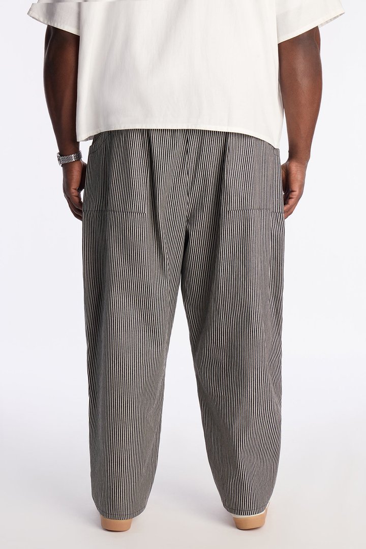 Balloon Fit Tokyo Drift Striped Pant - Black