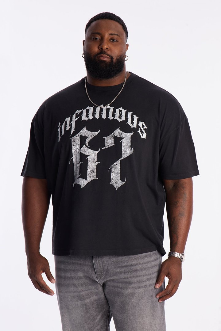 Infamous Team Oversized Short Sleeve Tee - Black Wash