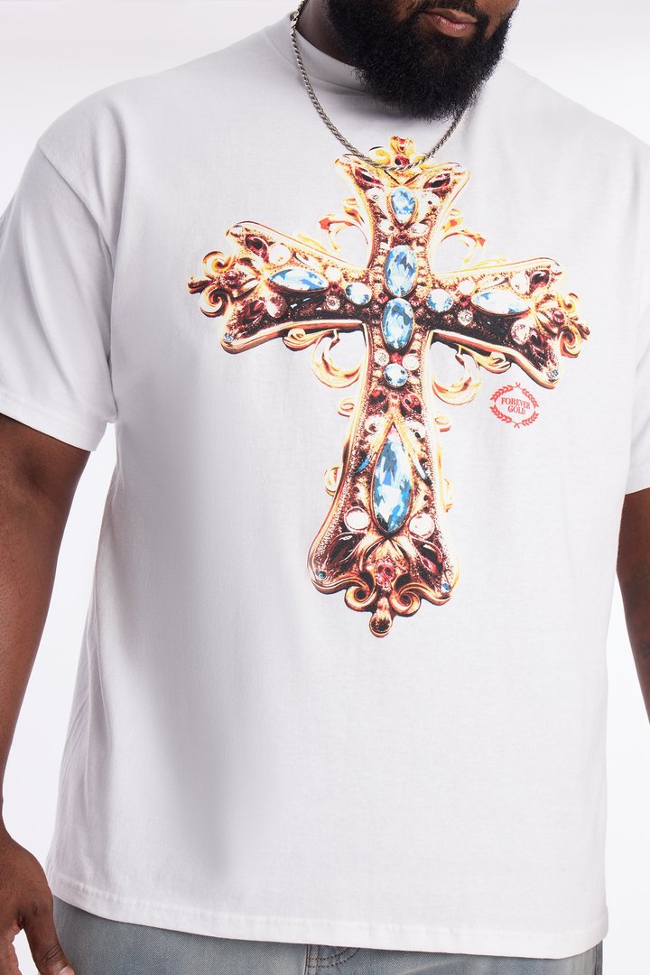 Holy Royal Cross Short Sleeve Tee - White