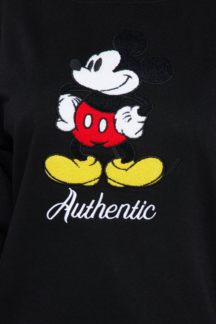 Mickey Mouse Vintage Crew Neck Sweatshirt - Black