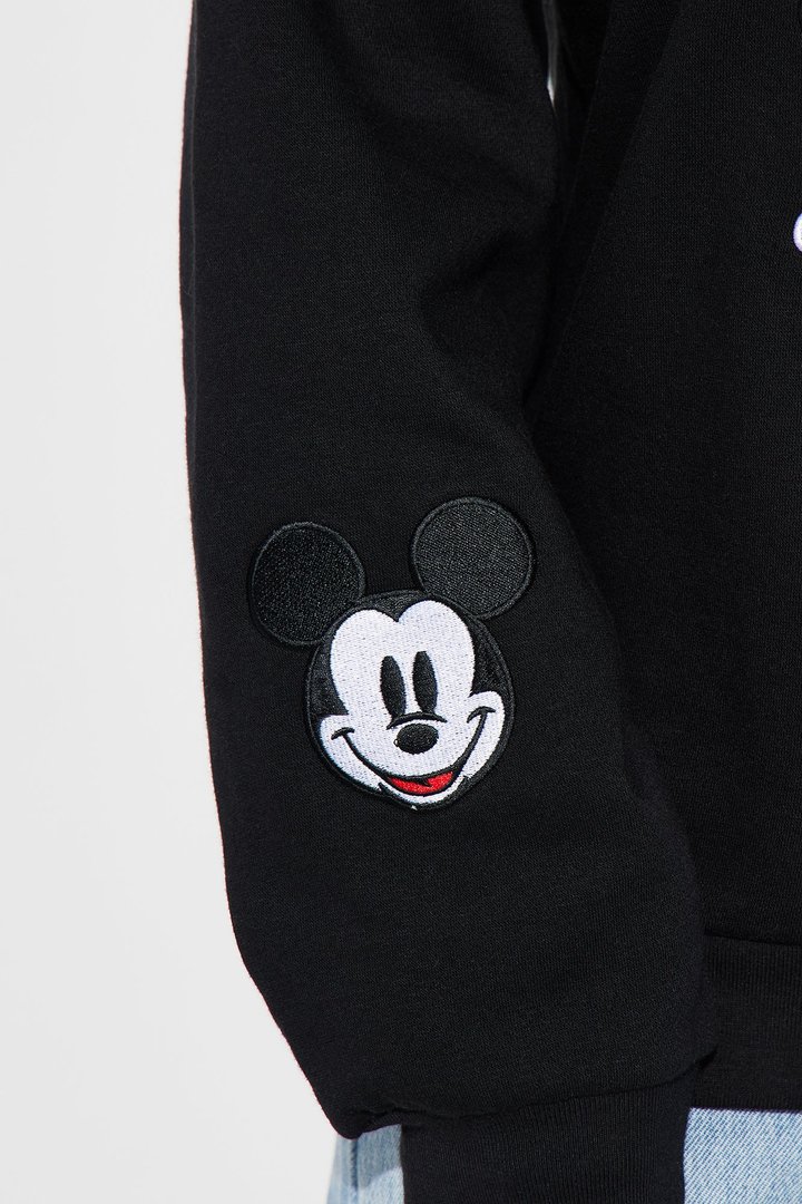 Mickey Mouse Vintage Crew Neck Sweatshirt - Black
