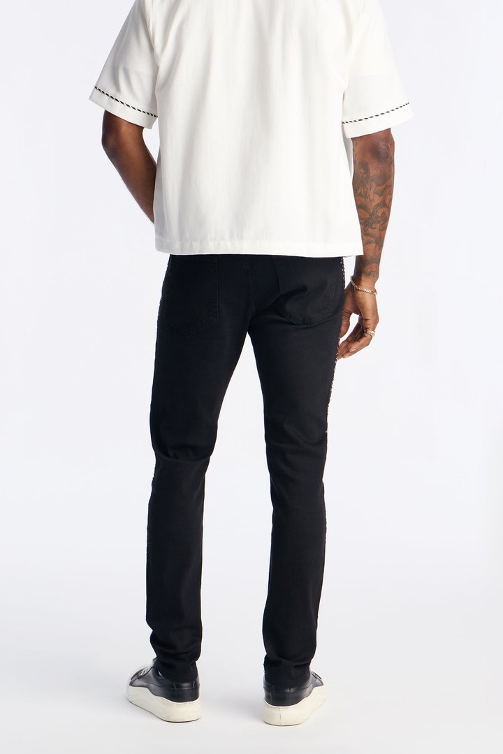 Stacked Skinny Fancy Me Pearls With Jewel Jean - Black
