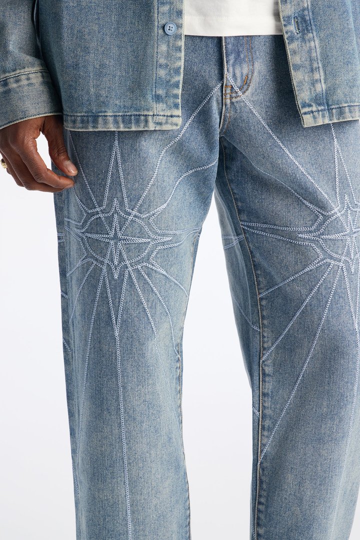 Straight Galaxy Star Jean - Medium Blue Wash