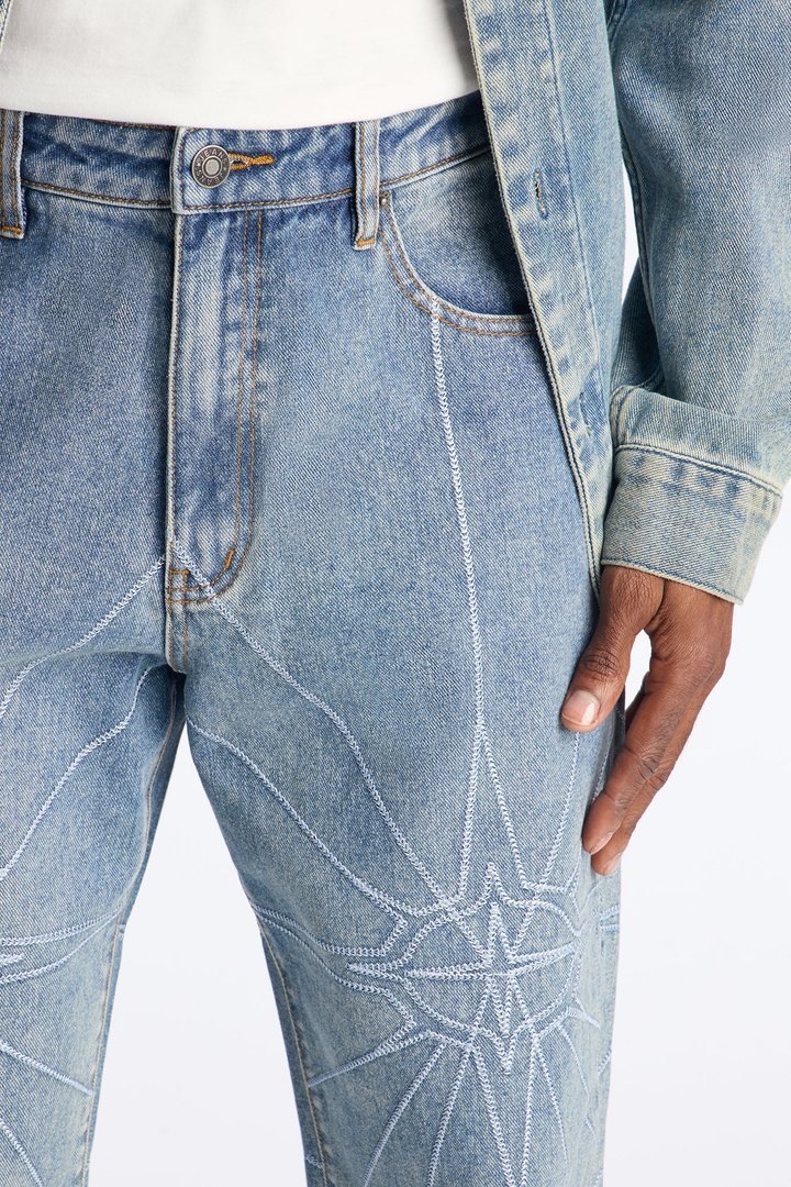Straight Galaxy Star Jean - Medium Blue Wash