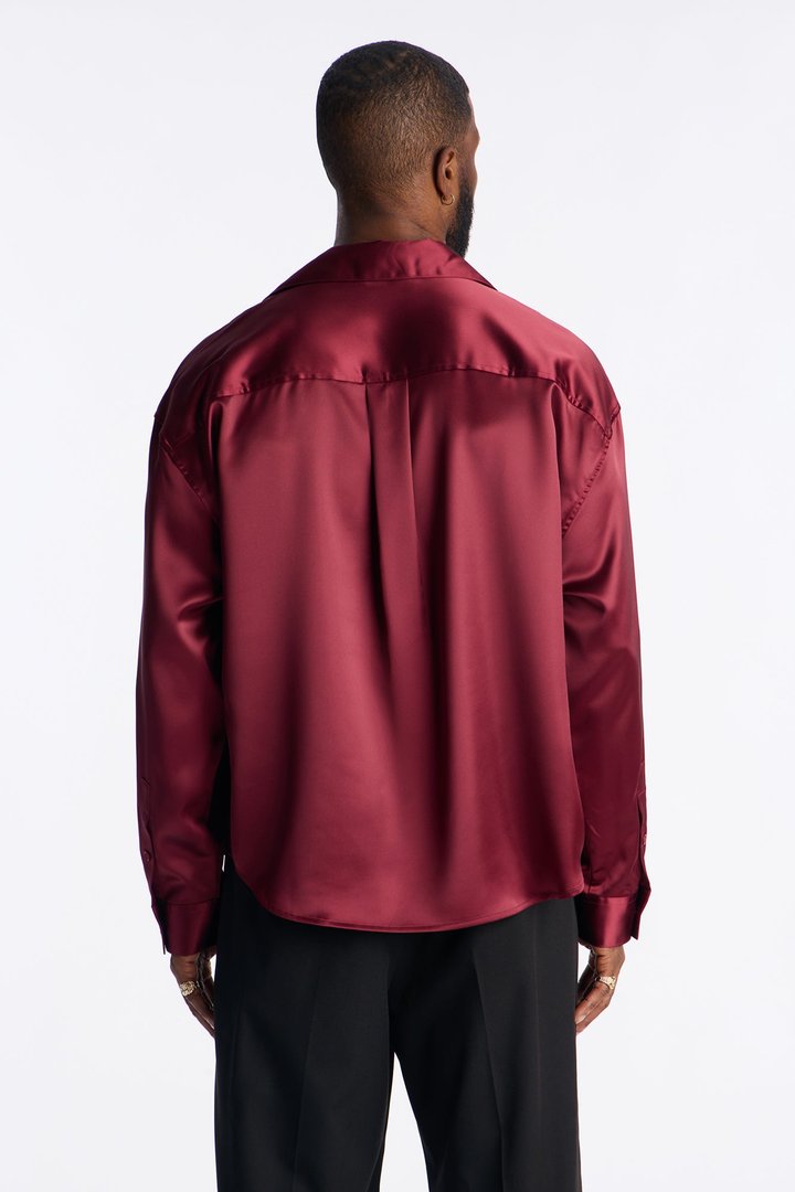 Relaxed Luxe Lumina Easy Flow Shirt - Burgundy
