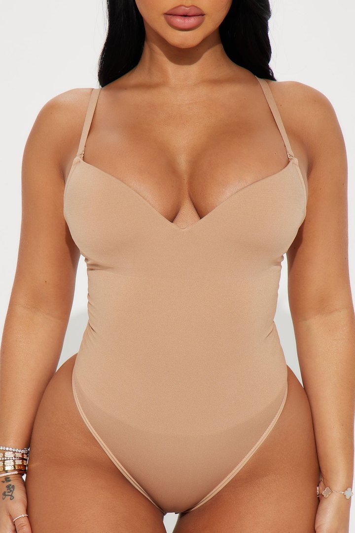 Get Snatched Compression Shapewear Bodysuit - Nude