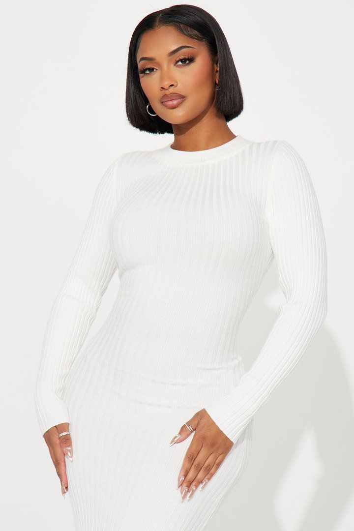 Kaylie Sweater Maxi Dress - Off White