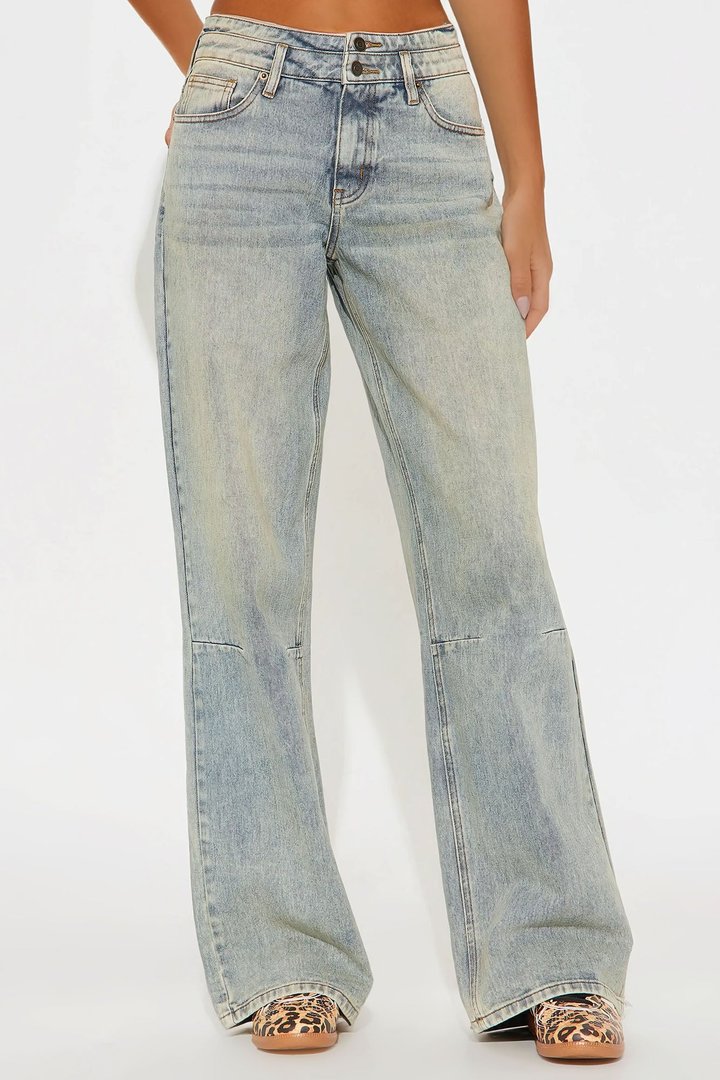 Tall Artesia Tinted Baggy Non Stretch Jeans - Light Wash