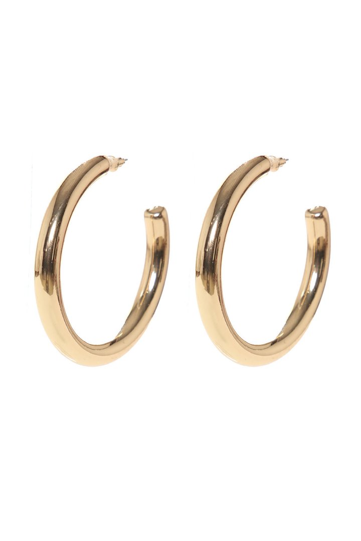 Simply Basic Hoop Earrings - Gold