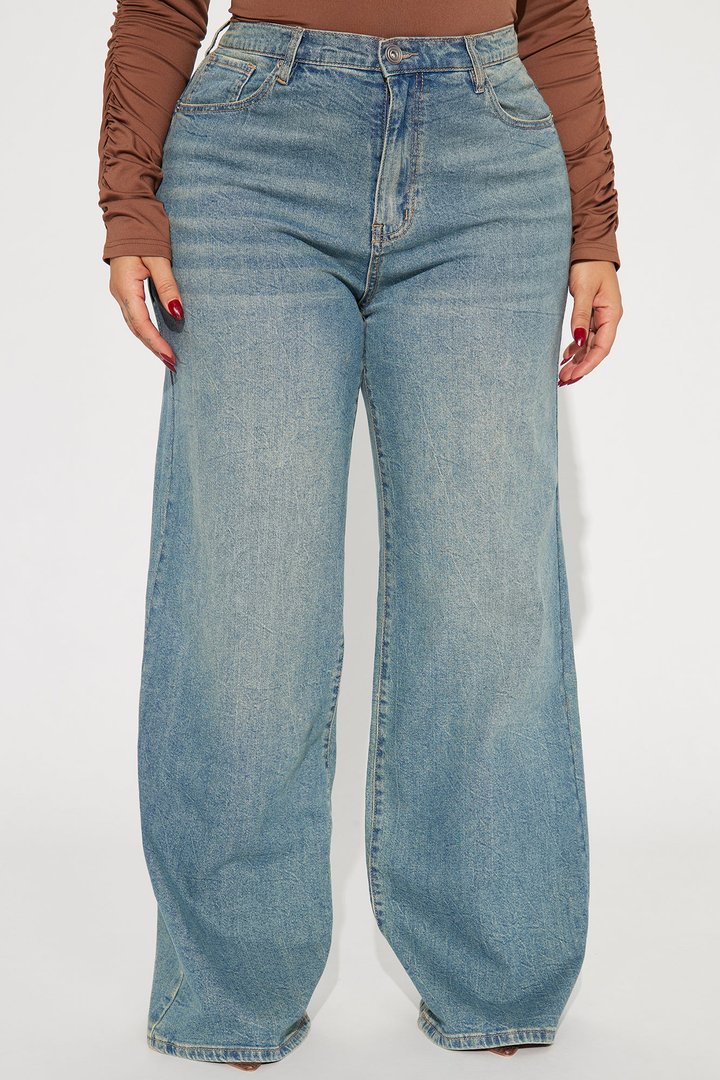 Shock And Awe Vintage Tinted Baggy Jeans - Vintage Blue Wash