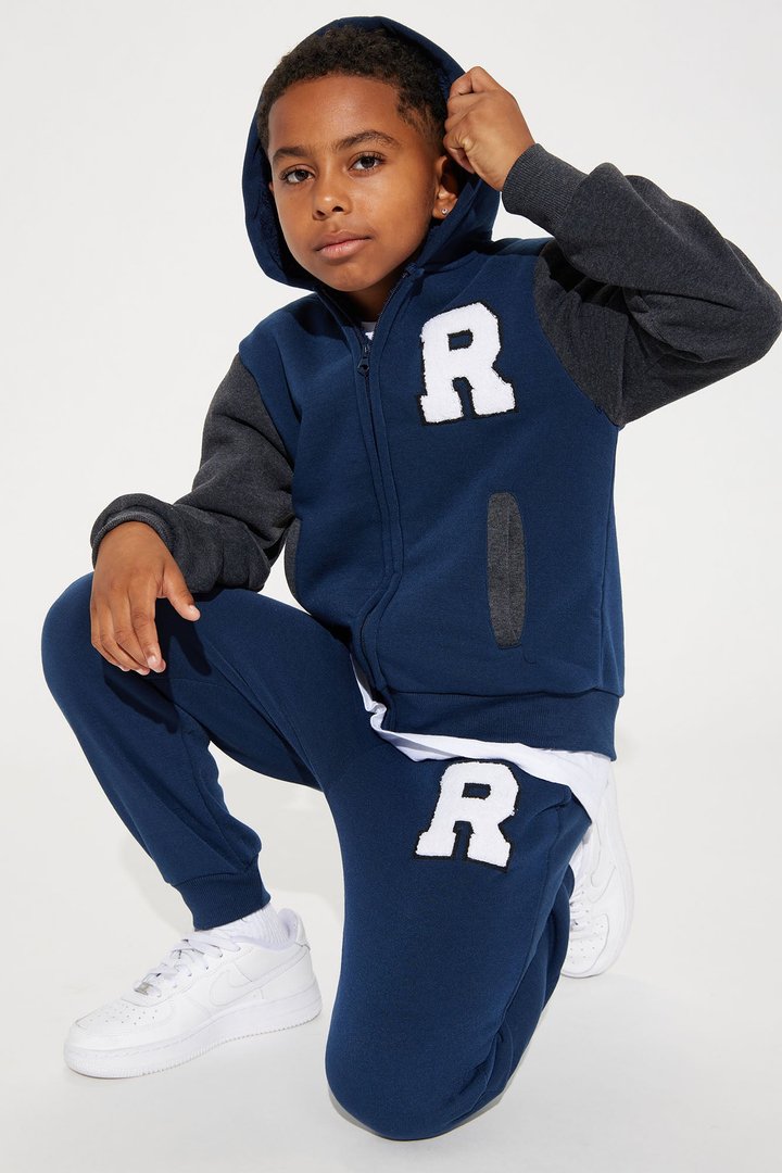 Mini Ridah Matching Pant Set - Navy