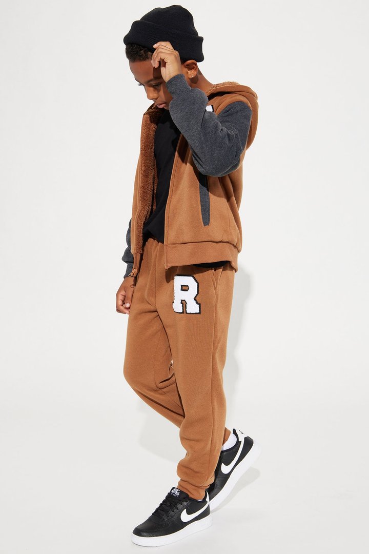 Mini Ridah Matching Pant Set - Brown