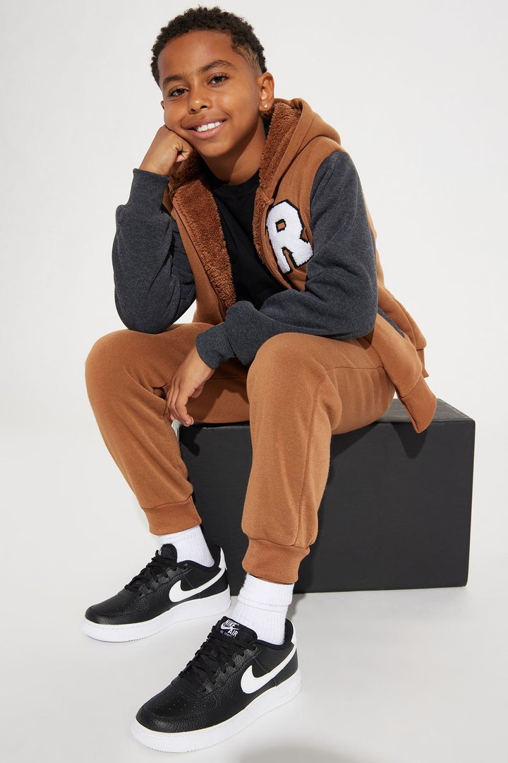 Mini Ridah Matching Pant Set - Brown