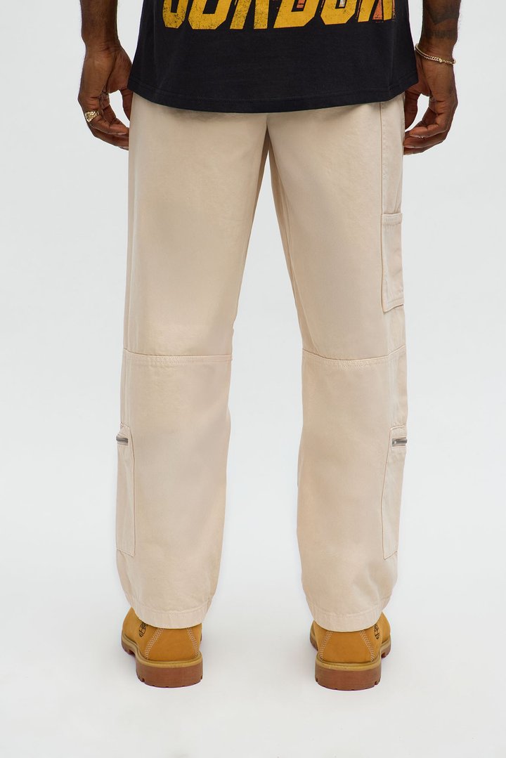 Baggy Zipper Carpenter Pant - Khaki