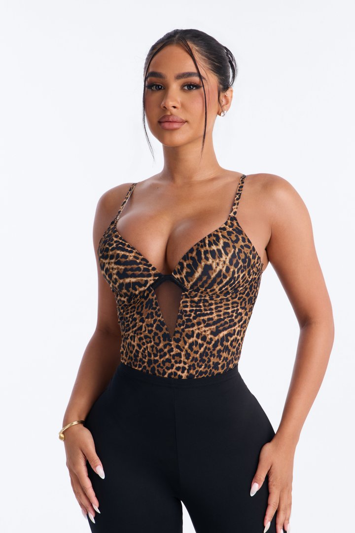Brenda Padded Leopard Seamless Bodysuit - Leopard