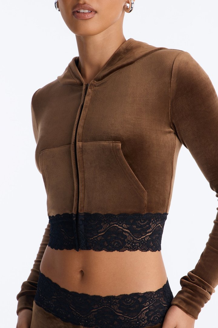 Sugar Rush Velour Pant Set - Chocolate