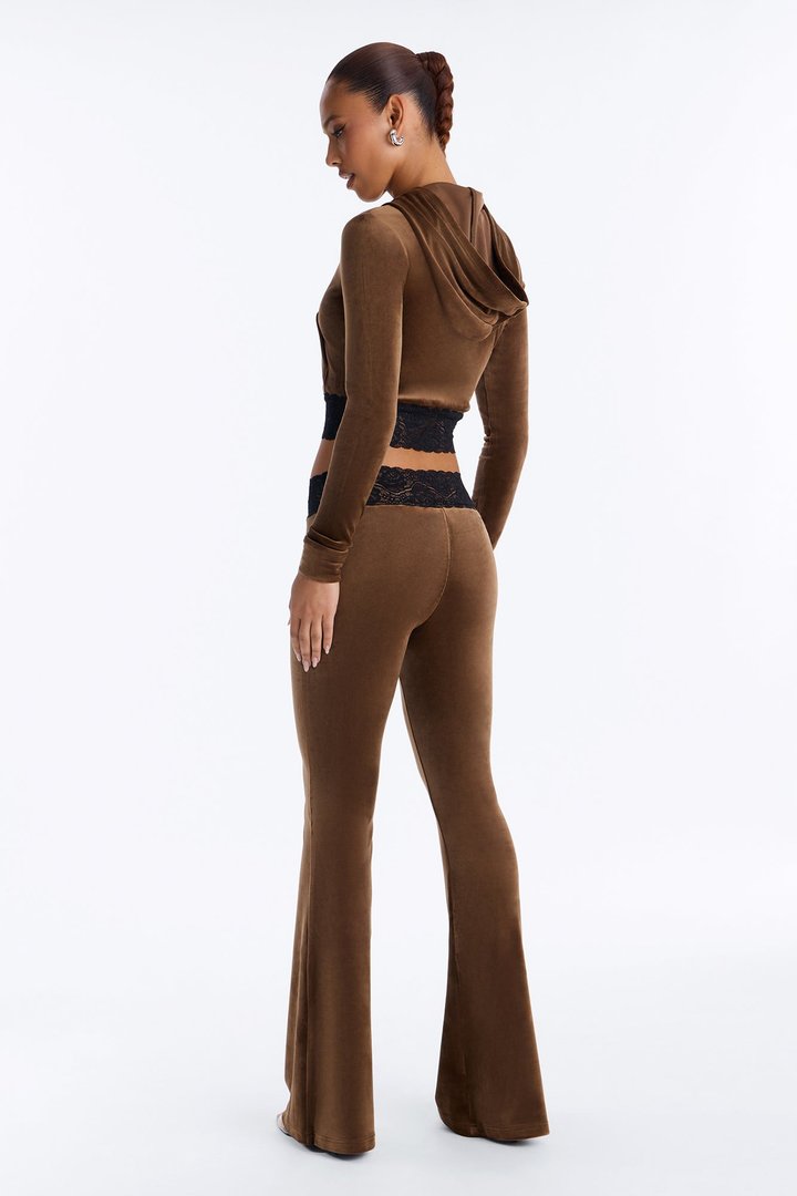Sugar Rush Velour Pant Set - Chocolate