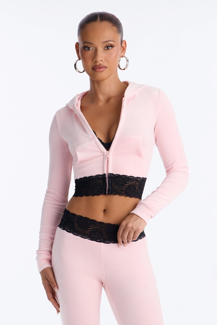 Sugar Rush Velour Pant Set - Light Pink