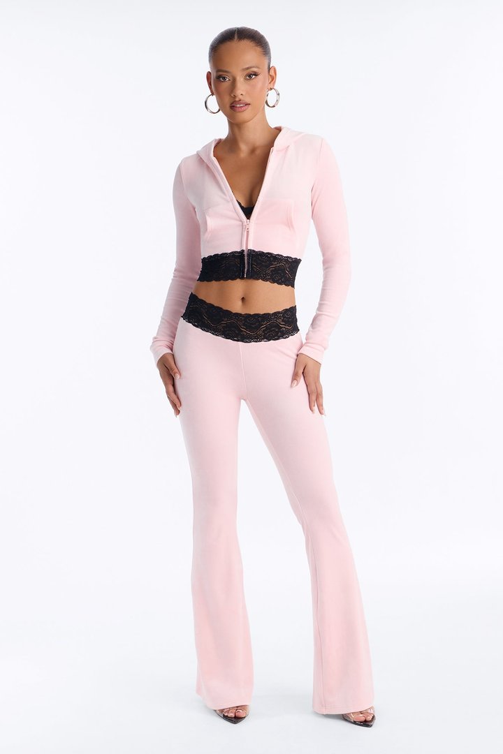 Sugar Rush Velour Pant Set - Light Pink