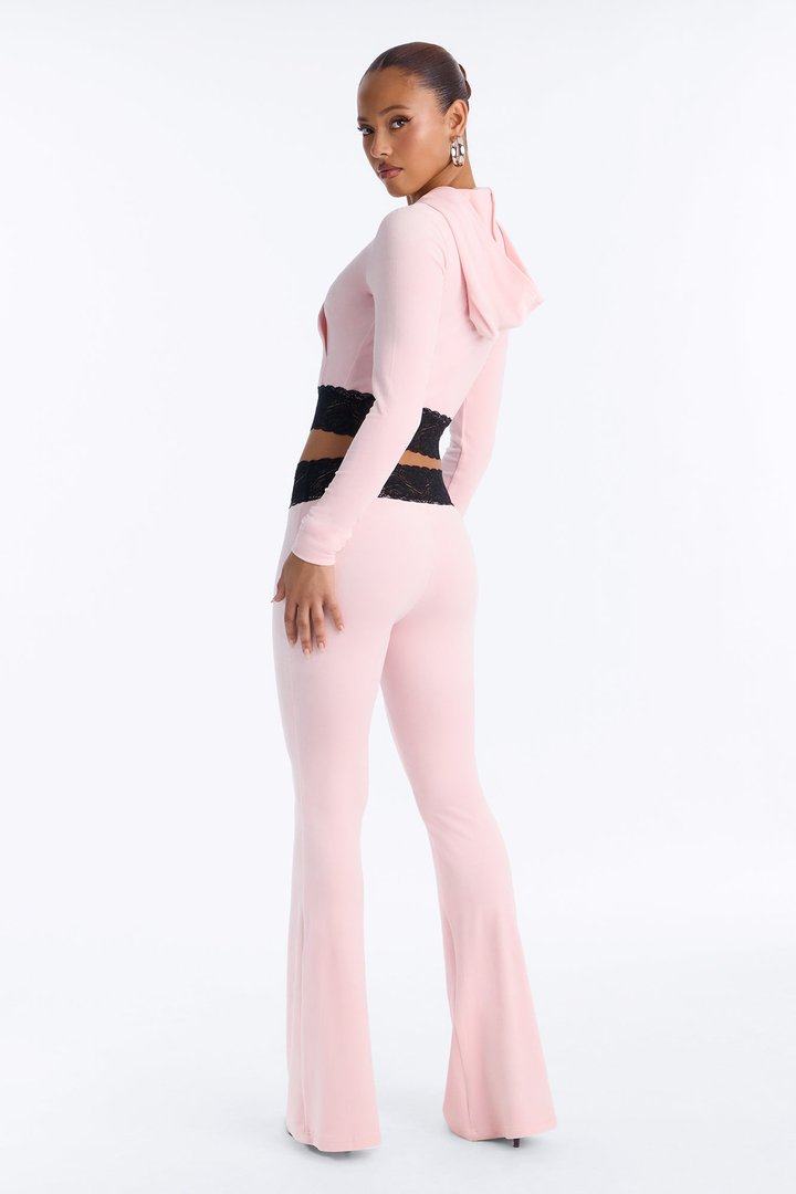 Sugar Rush Velour Pant Set - Light Pink