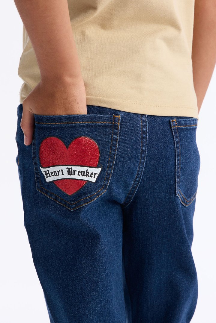Mini Heartbreaker Flare Jean Set - Sand/combo
