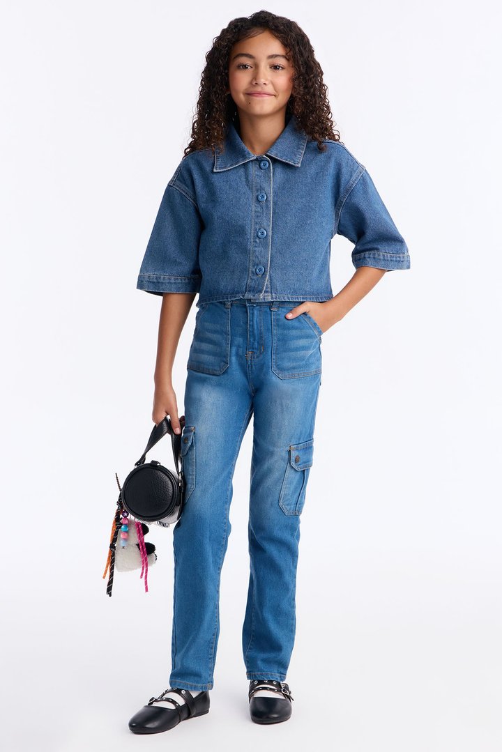 Mini Too Fresh Denim Joggers - Light Wash