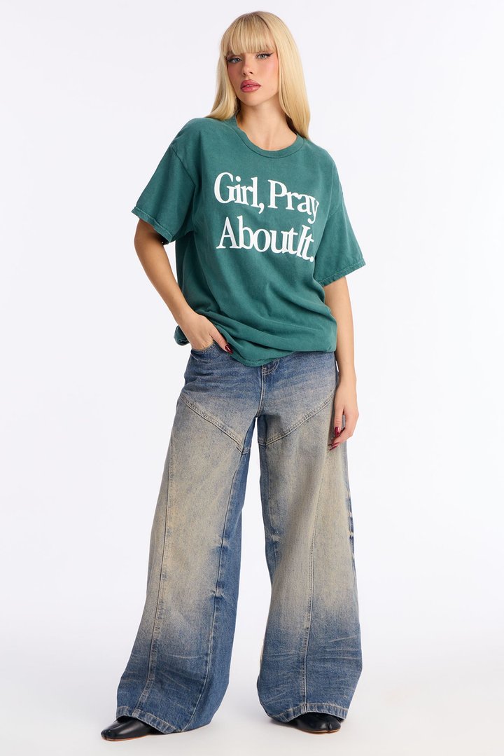 Lost Control Wide Leg Jeans - Vintage Wash