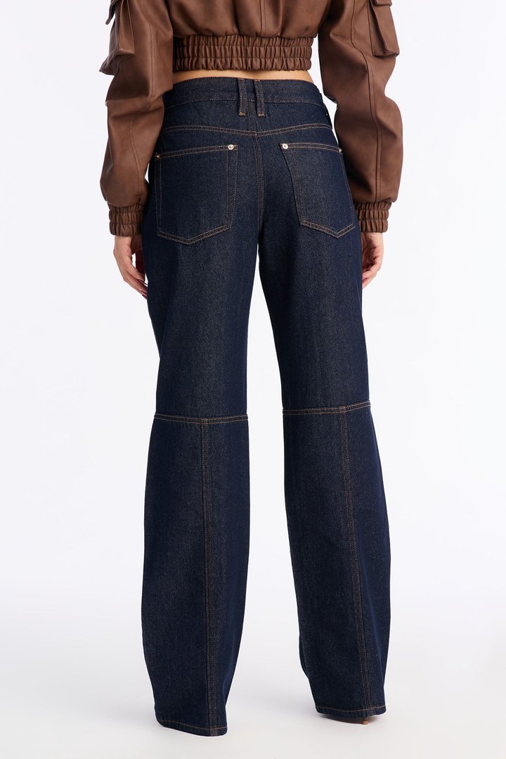Rock Solid Non Stretch Straight Leg Jeans - Dark Denim
