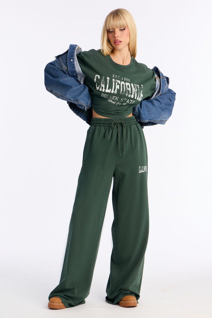 Golden Gate Wide Leg Pant Set - Hunter