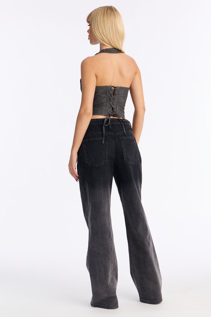 Helios Embellished Jeans - Black Wash