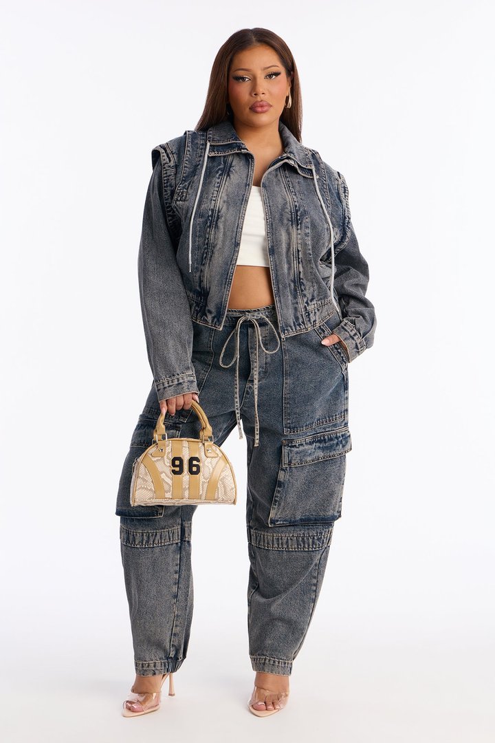 Get To You Denim Jacket - Acid Wash Blue