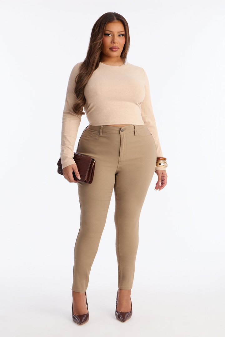 Aria Ribbed Top - Oatmeal