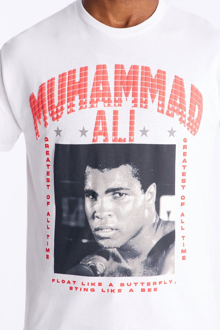 Muhammad Ali Puff Printed Short Sleeve Tee - White